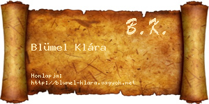 Blümel Klára névjegykártya