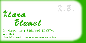 klara blumel business card